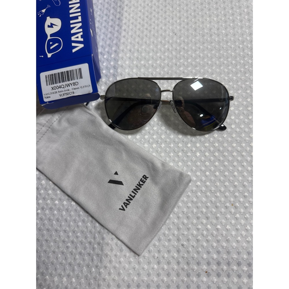 Panama Jack Aviator Sunglasses Mens OS Silver New Polarized Retro New‎